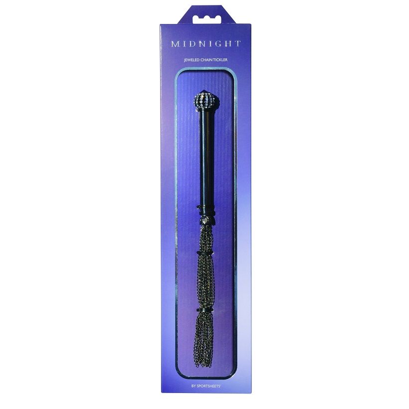 A gem-encrusted crown and gleaming handle with strands of de... Sportsheets - Midnight Jeweled Chain Tickler photo-7