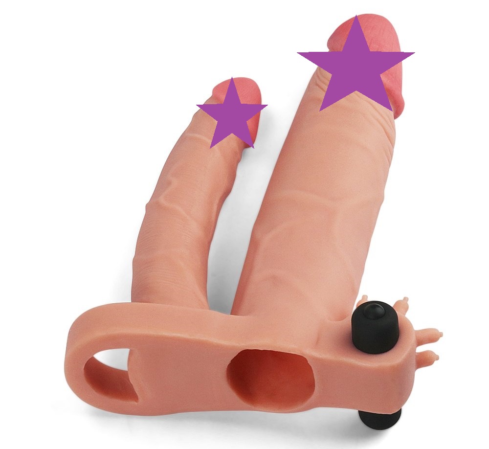 Intensify pleasure for both of you and add inches instantly ... Lovetoy - 1" Pleasure X Tender Double Sleeve - Flesh photo-2