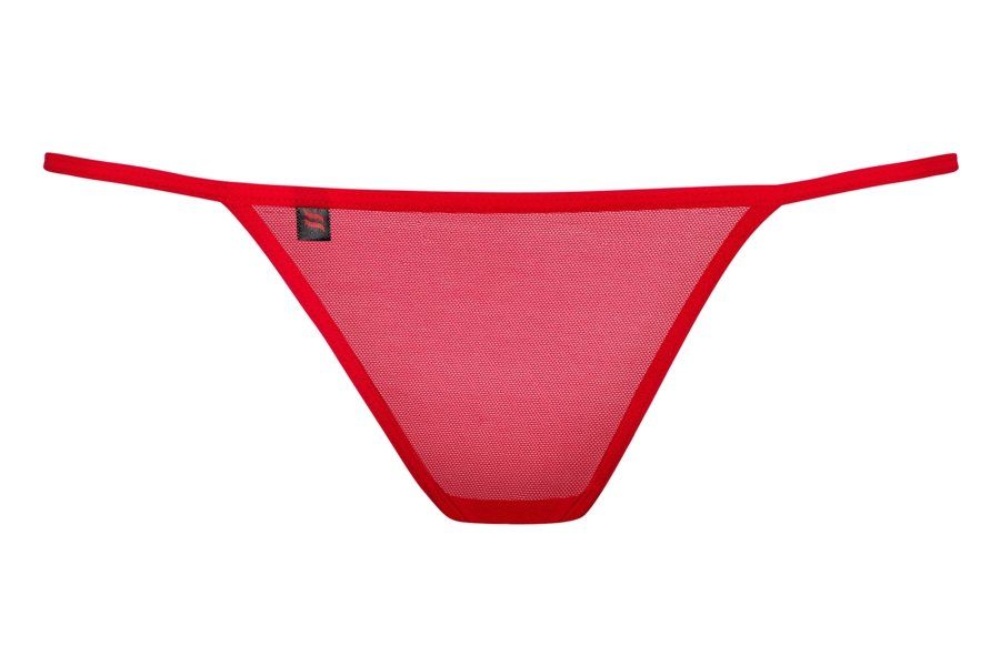 Plain thong for everyday? Yes, but not only! Look at the bac... Obsessive - Luiza Thong - Red - S/M photo-9