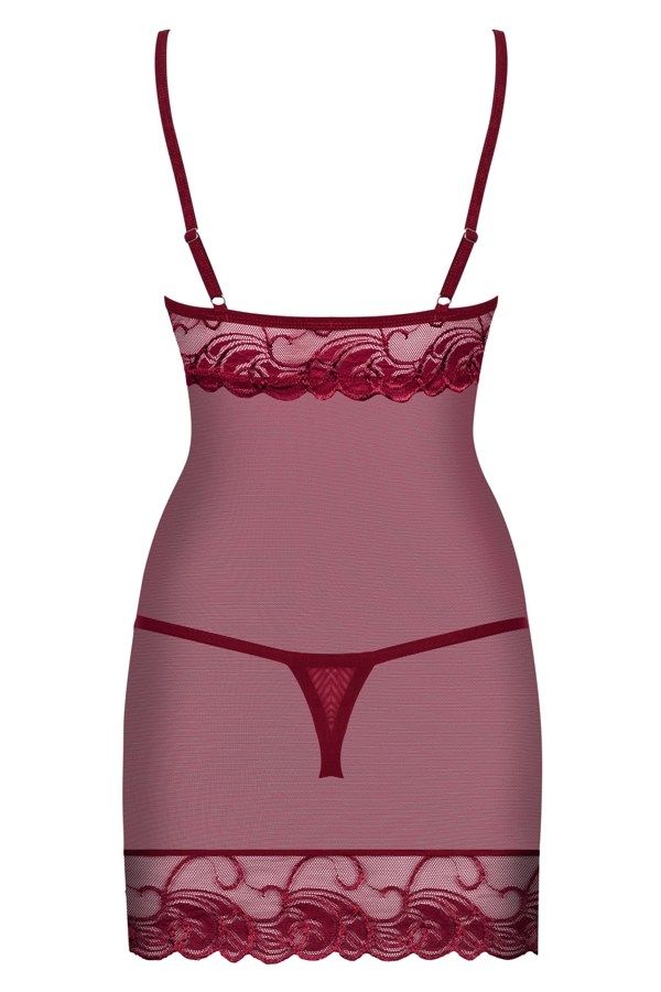 Do you want to feel like a queen of the night and enchant hi... Obsessive - Wonderia Chemise & Thong - Ruby - S/M photo-8