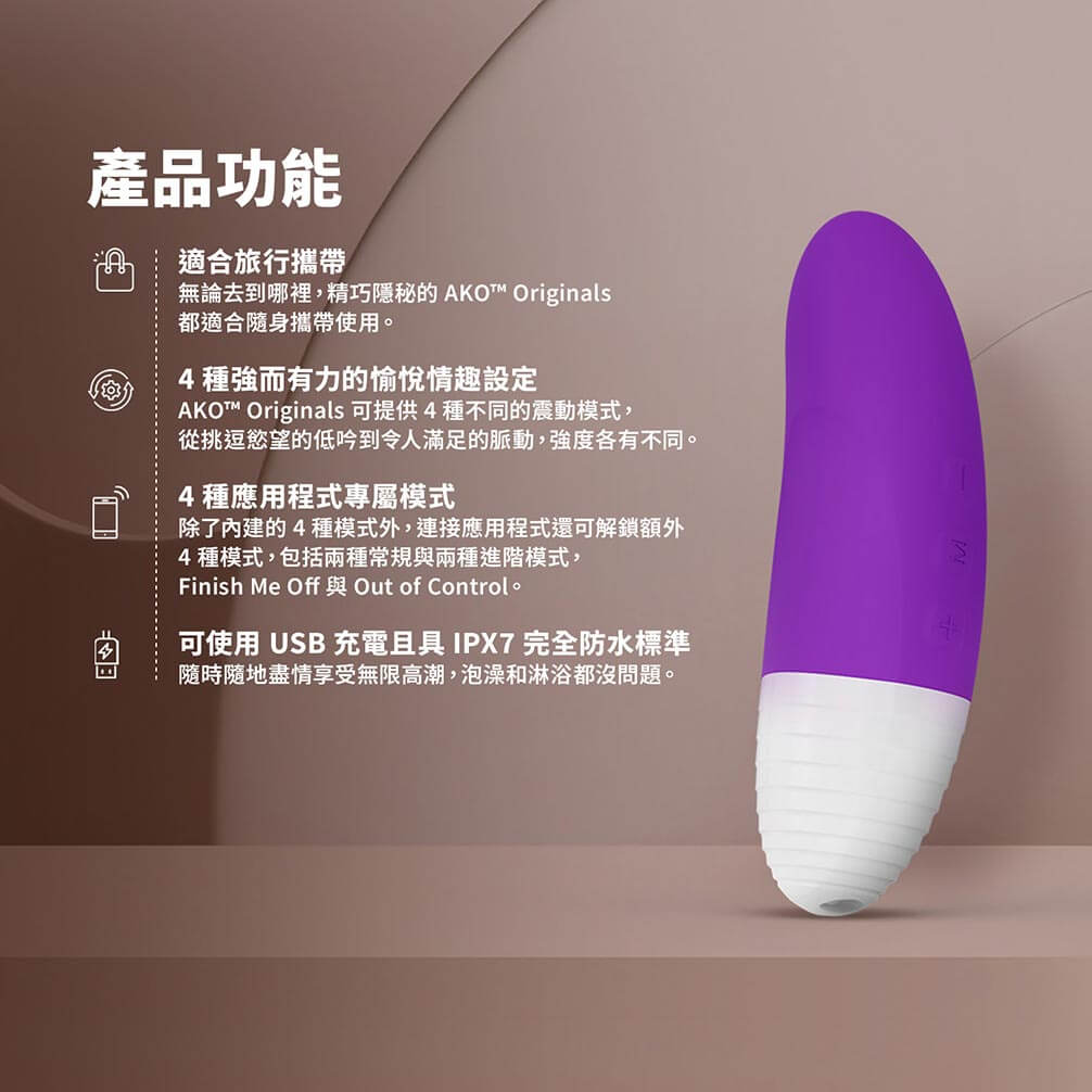 Lelo - Ako Originals APP Clitoral Vibrator - Purple