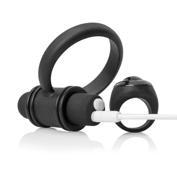 Experience hands-free vibrating massage with My Secret Screa... The Screaming O - Charged Remote Control Bullet and Ring for Him - Black photo-2