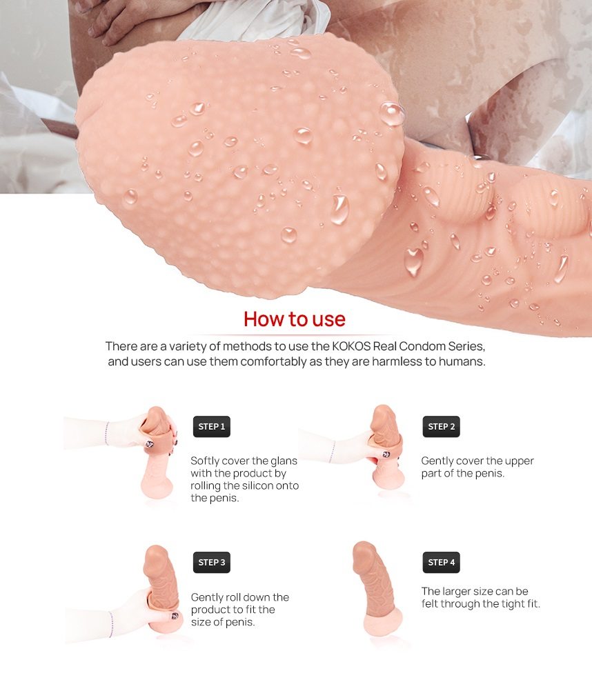 Realistic sensitivity added to the imagination of KOKOS! Sol... Kokos - Extreme Headed Cock Sleeve M - Flesh photo-4