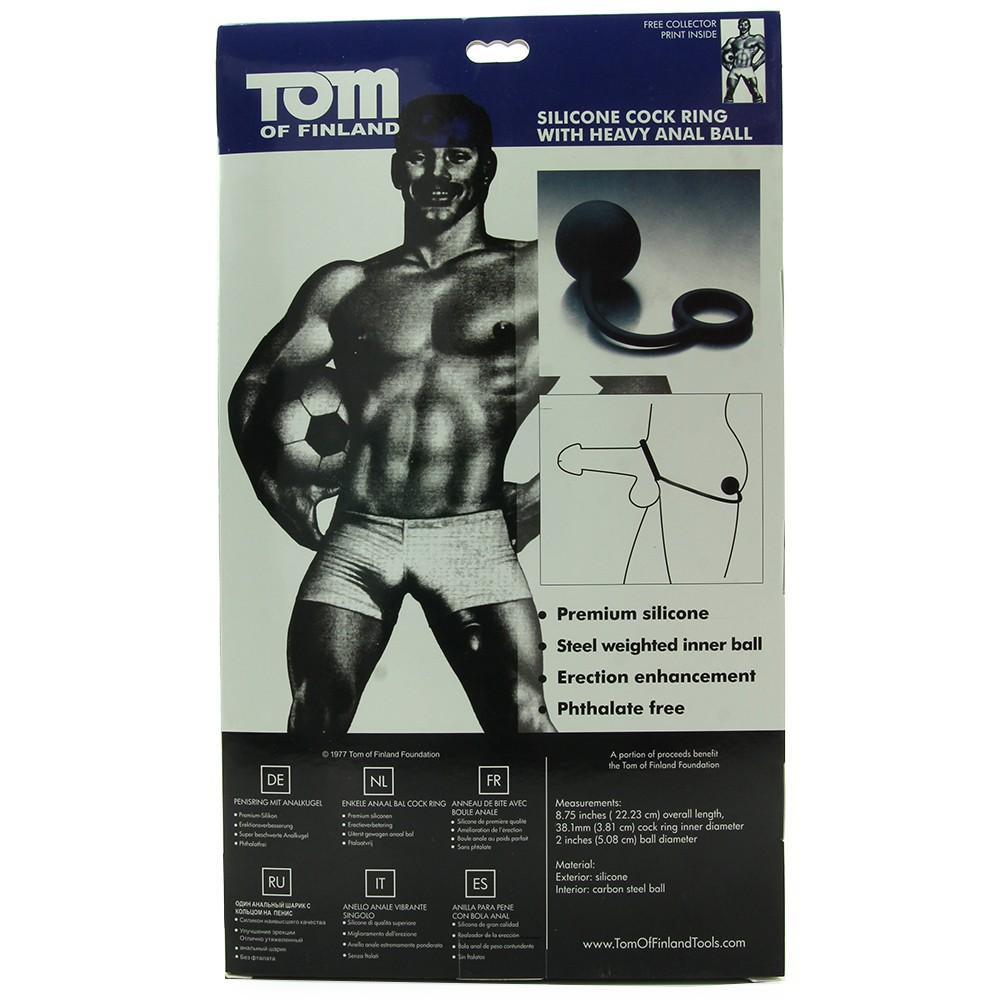 Combining cock and anal stimulation, this solid silicone toy... TOF - Silicone Cock Ring with Heavy Anal Ball photo-11