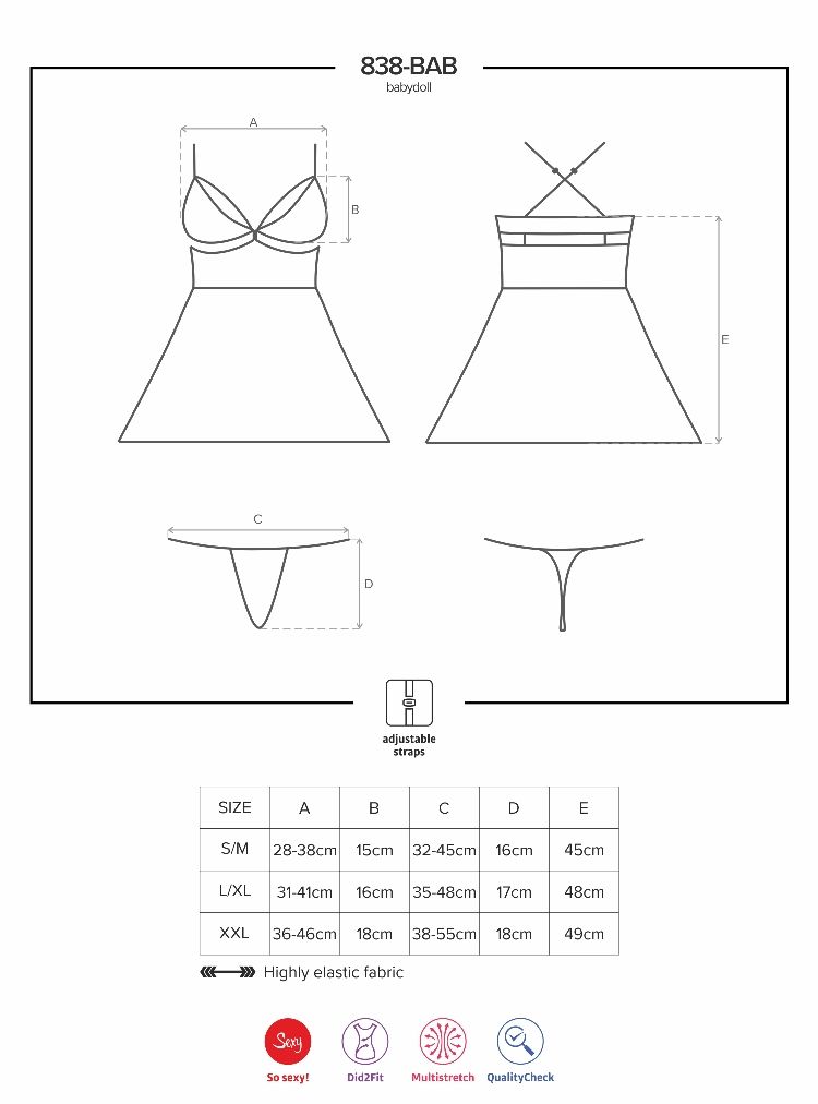 If you put on this babydoll in a magnetizing colour, you'... Obsessive - 838-BAB-6 Babydoll & Thong - Turquoise - S/M photo-9