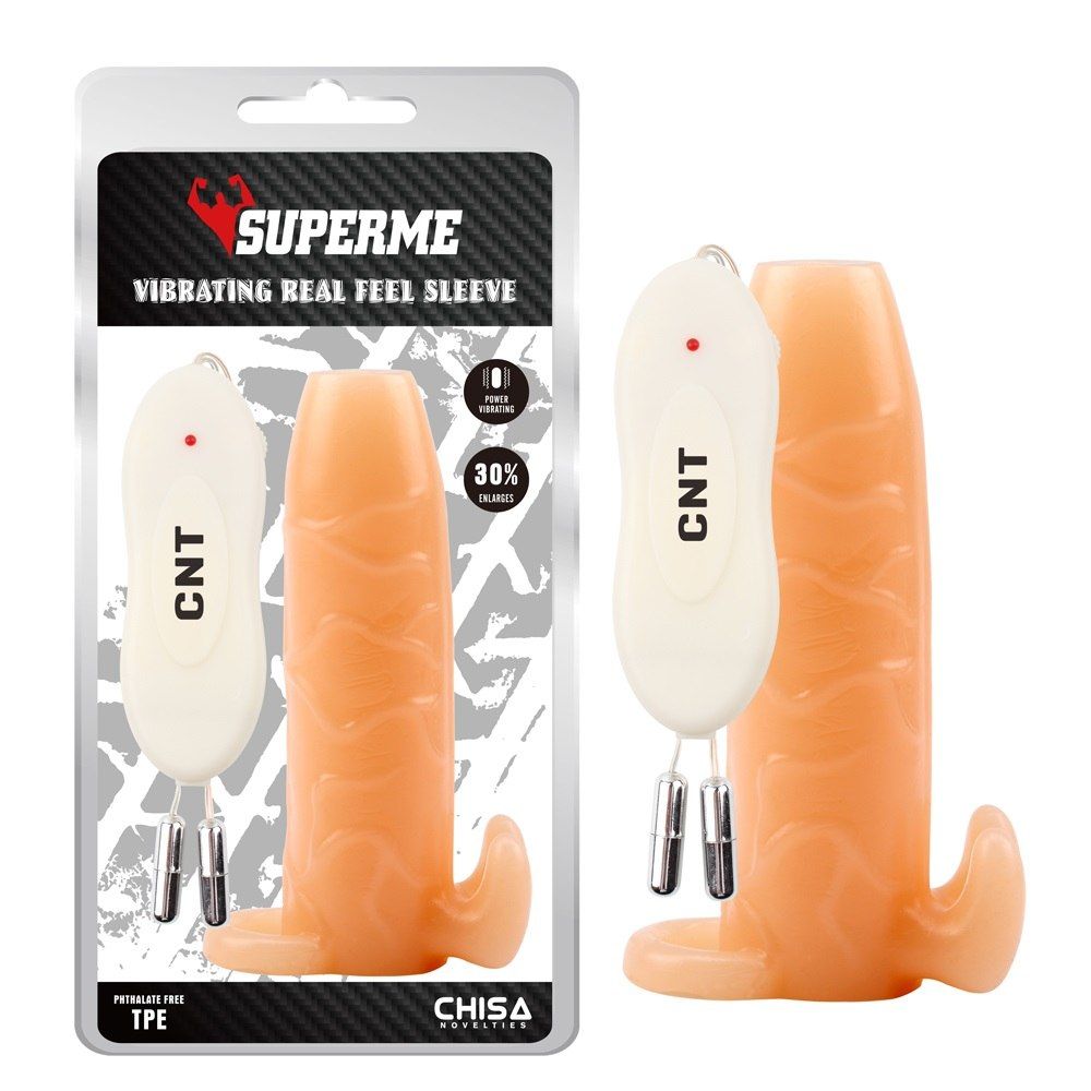 Stretchy, Realistic, Phthalates Free, Enlarges, Multi-Speed... Chisa - Vibrating Real Feel Sleeve - Flesh photo-4