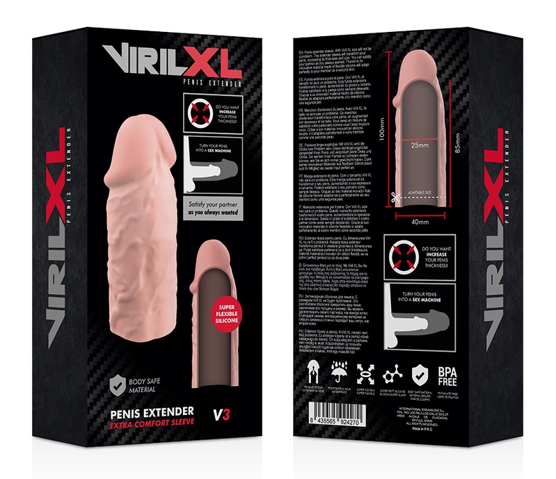 Increase your girth and intensify the pleasure for both of y... VirilXL - V3 Penis Extender - Flesh photo-7