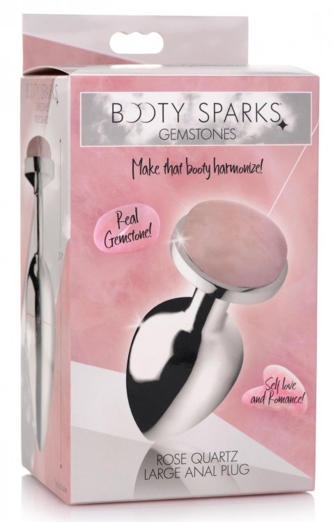 The romantic Rose Quartz Gem found on the base of this butt ... Booty Sparks - Rose Quartz Gem Anal Plug L-size - Pink photo-7