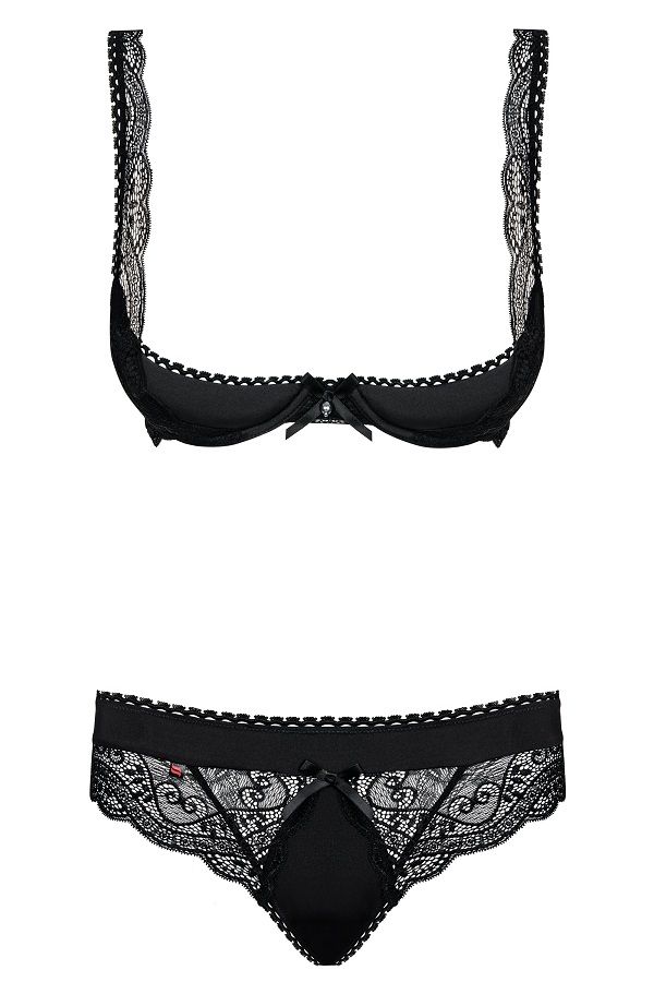 Side by side. Pure perfection? It exists! Inside of this box... Obsessive - Miamor 2 pcs set - Black - S/M photo-7