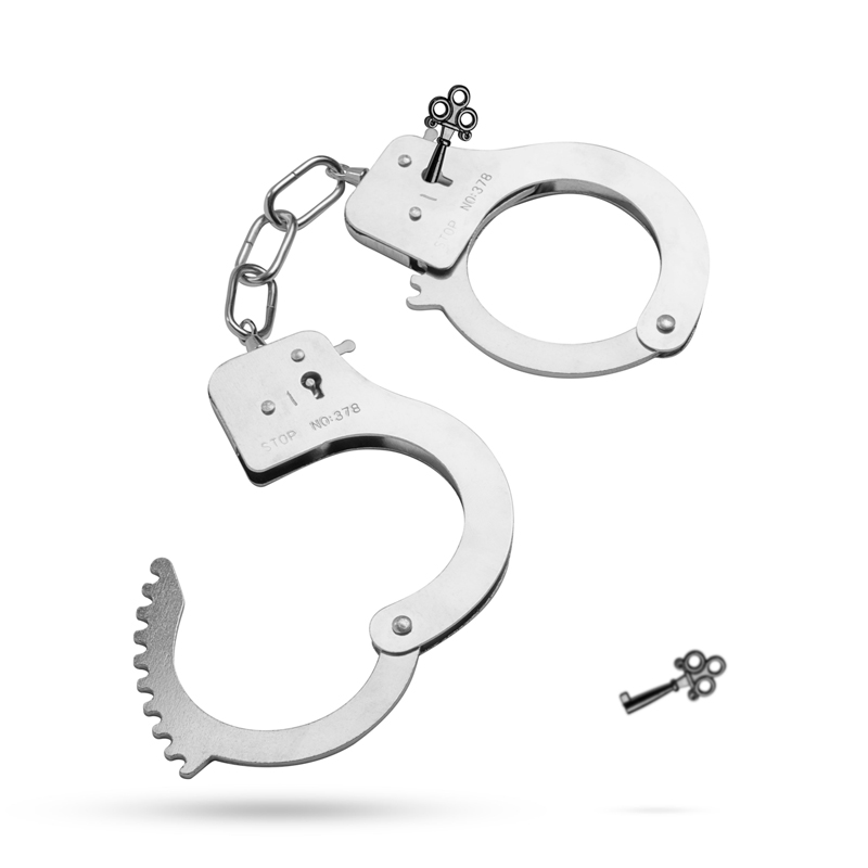 These classic metal handcuffs are absolutely a must-have in ... Easytoys - Metal Cuffs - Silver photo-2