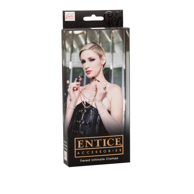 Get ready to heat up the night. Exciting and beautiful Entic... CEN - Entice Tiered Intimate Clamps - Gold photo-3