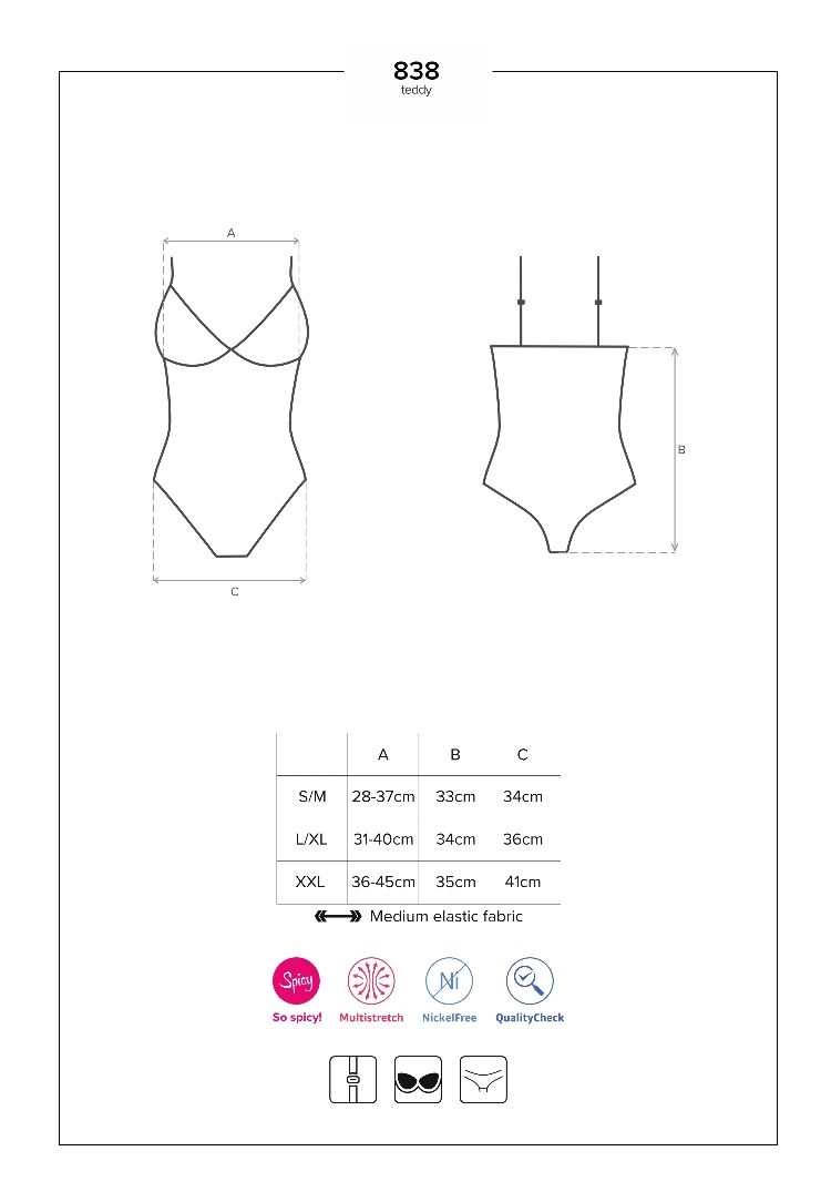 Obsessive - 838-TED-1 开裆式连身衣 - 黑色 - L/XL 照片-9