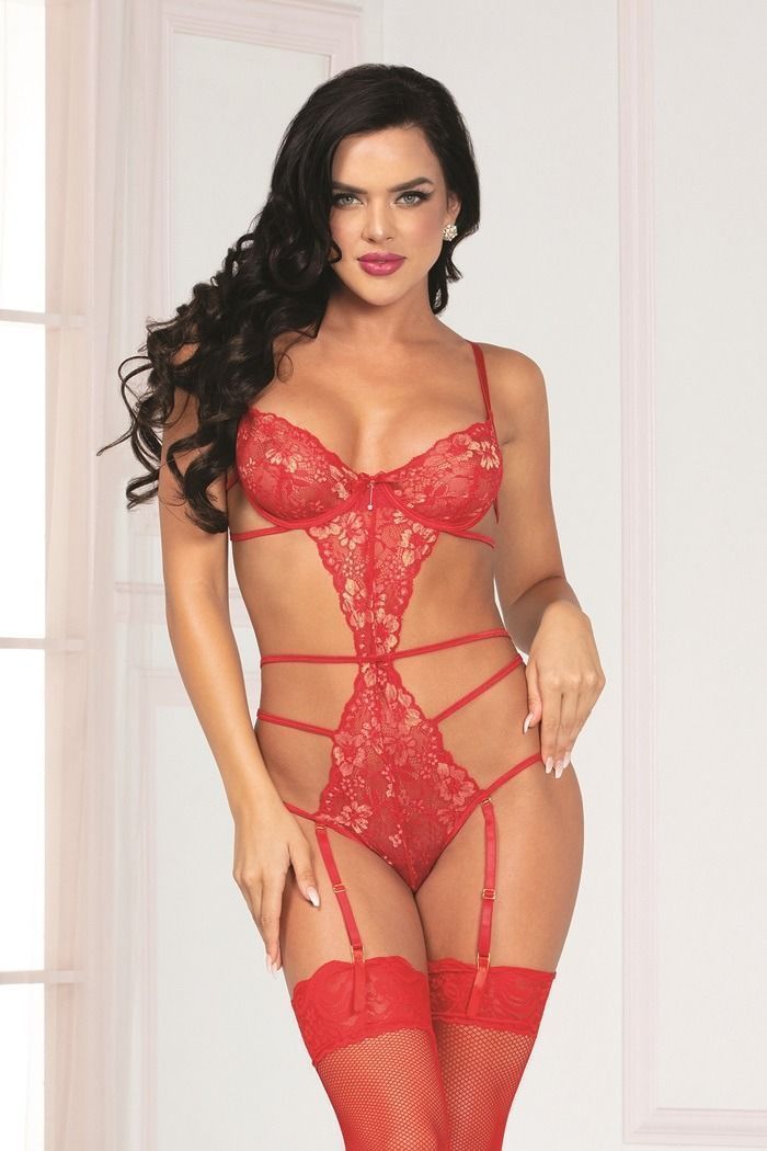 STM - Decadent Desires 连身内衣 - 红色 照片-3