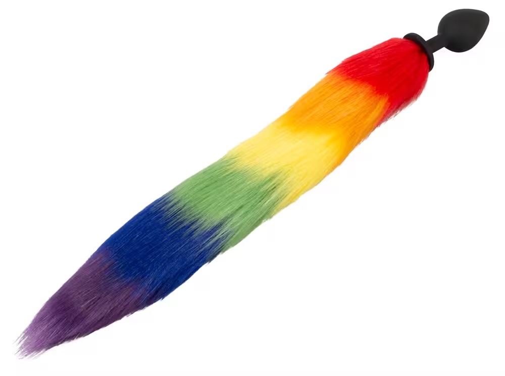 The fluffy tail plug for your butt by You2Toys has a long fl... You2Toys - Fox Tail Plug - Rainbow photo-5