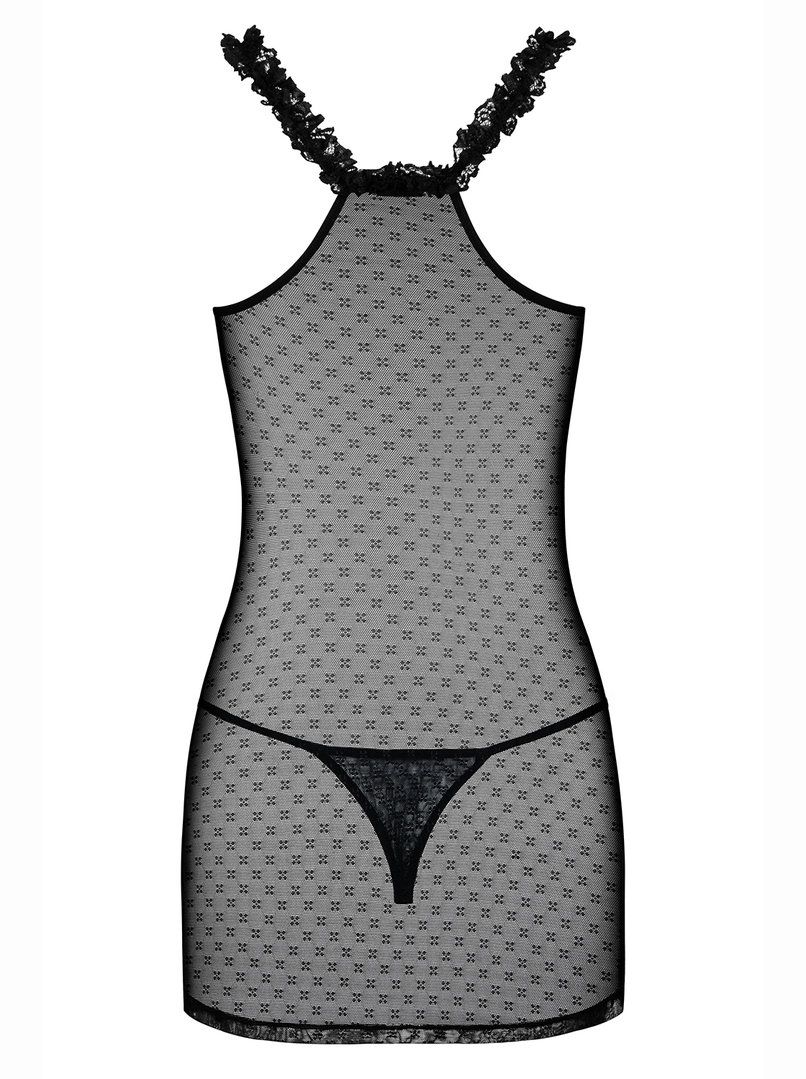 Plenty of beautiful roses will blossom tonight! Just let thi... Obsessive - Piccorosa Chemise & Thong - Black - S/M photo-6