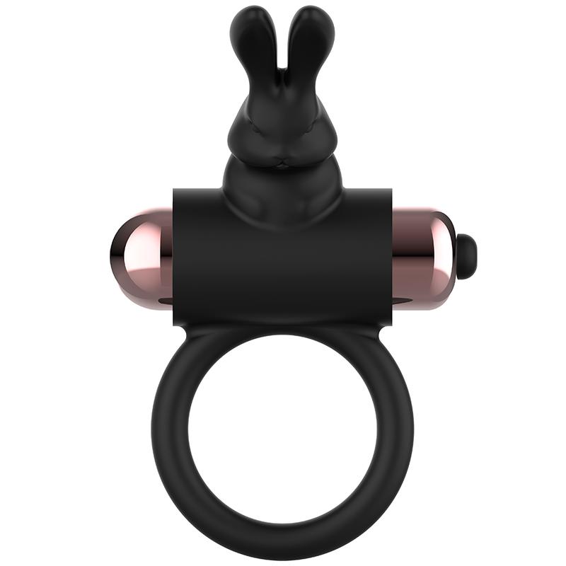 Take control of your lover's pleasure !! Take it anywher... Coquette - Rabbit Vibro Ring - Black photo-2