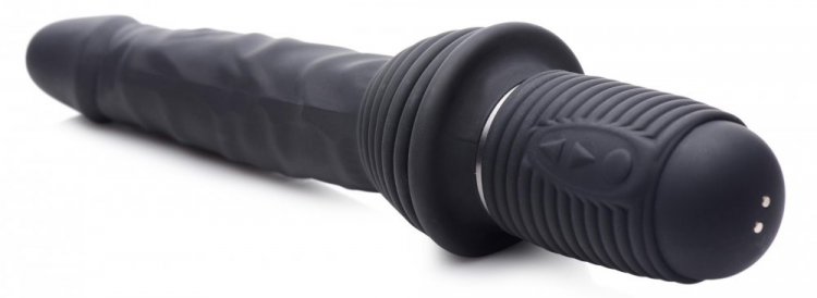 Enjoy the deep hitting thrills of the Thrust Master! This di... Master Series - 10X Thrust Master Dildo - Black photo-7