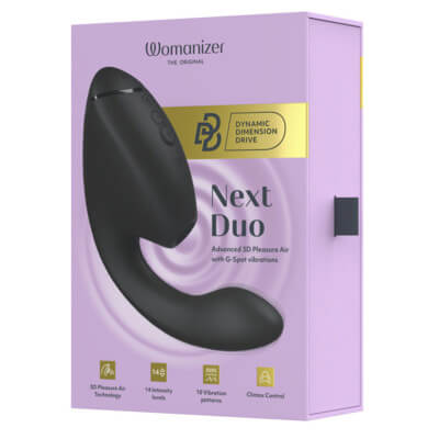 Womanizer Next Duo 将 Womanizer 独有慨 3D Pleasure Air 吸吮技术同... Womanizer - Next DUO 3D阴蒂吸啜及G点按摩器 - 黑色 照片-18