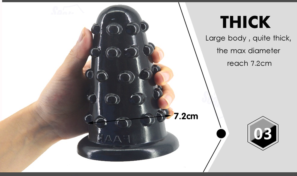Stimulative anal plug massage tool, environmental healthy, e... FAAK - Stimulative Anal Plug - Black photo-6