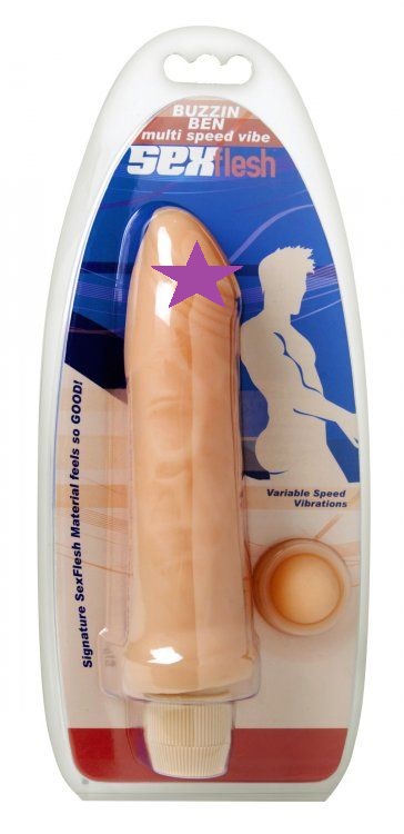 Ben is buzzing with orgasmic pleasure! With 6.5 ample inches... SexFlesh - Buzz'In Ben 6.5″ Multi-Speed Vibe - Flesh photo-2