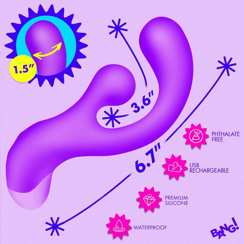 Bang! - Gyro Rabbit Vibrator - Purple 照片-5