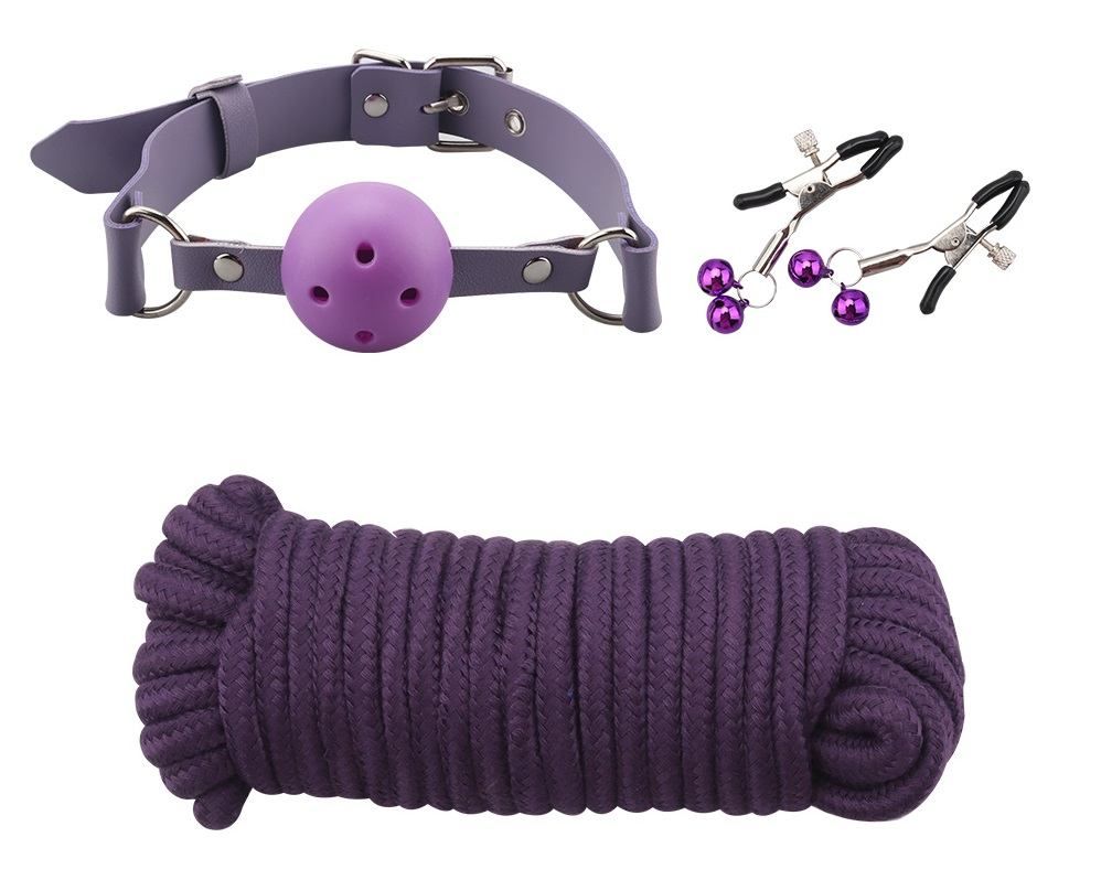 Material: PU Leather violet with black edge sealing, excelle... MT - Slave Training Bondage Set - Purple & Black photo-2