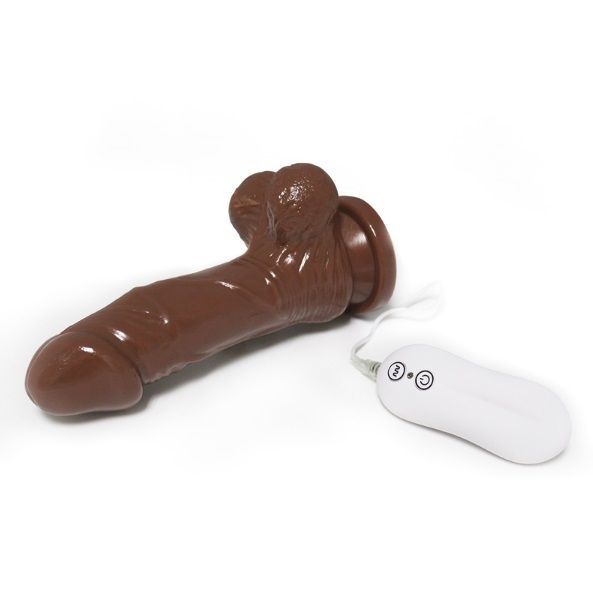 He's big, he's firm and he's always ready when y... Aphrodisia - Realistic Dildos Cock 10 Mode Vibrating 7″ - Brown photo-4