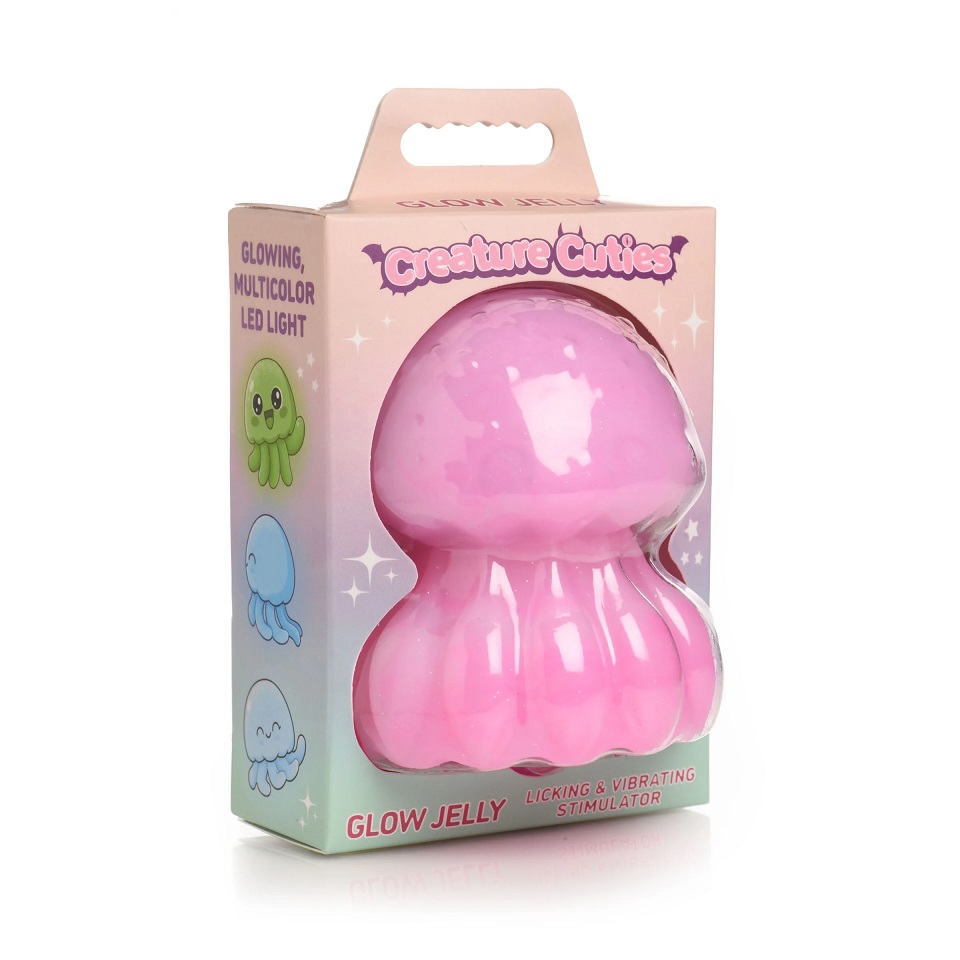 Creature Cuties - Glow Jelly Licking Vibro Stimulator - Pink photo-6