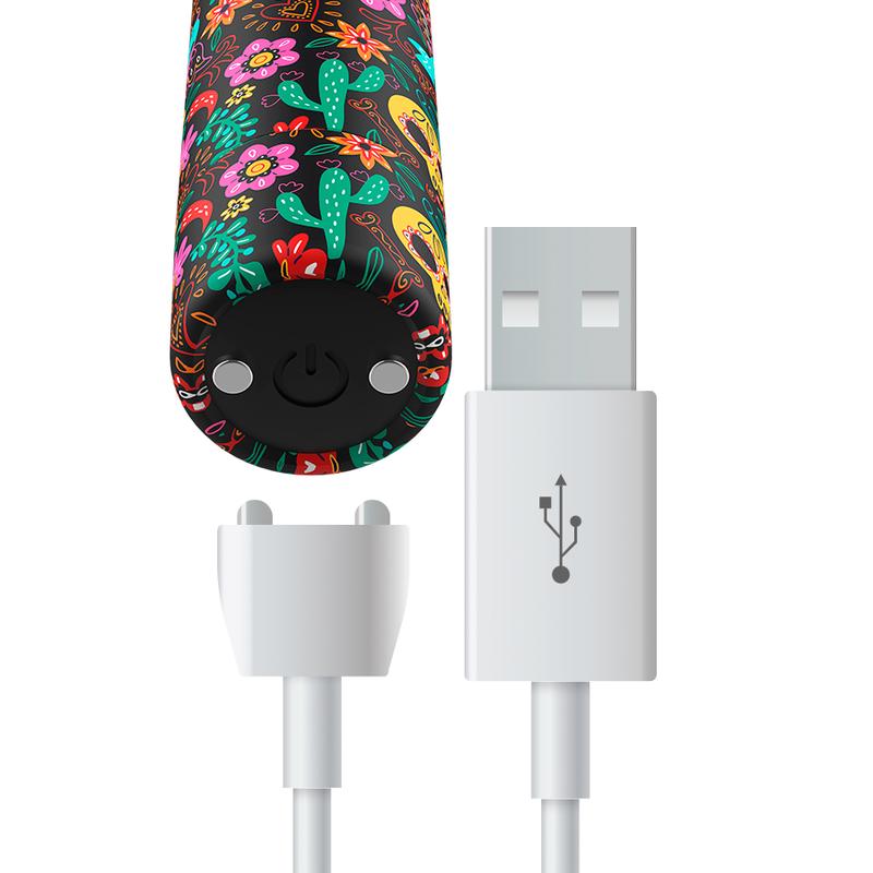 Discover the new collection of rechargeable vibrating bullet... Custom Bullets - Floral Magnetic Bullet - Multicolor photo-2