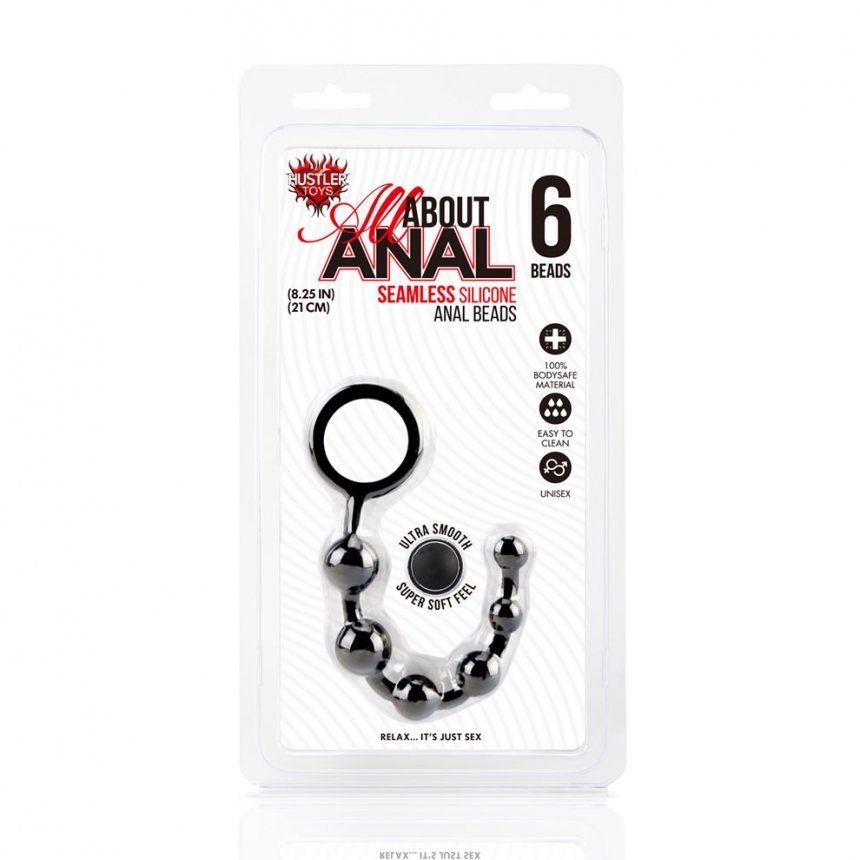 HUSTLER TOYS All About Anal line is all about introducing me... Hustler - Silicone Anal Beads 6 Balls - Black photo-3