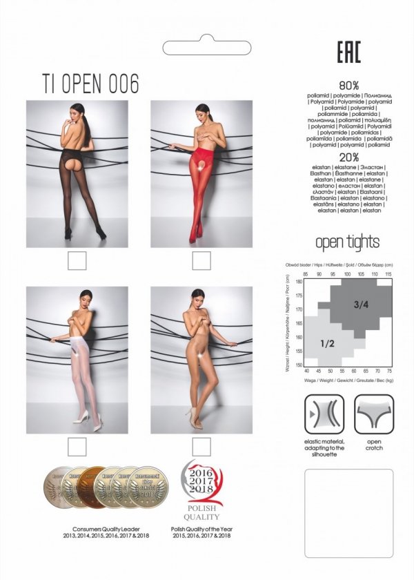 Elegant tights with an unusual cut between the thighs with a... Passion - Tiopen 006 Pantyhose - White - 3/4 photo-3