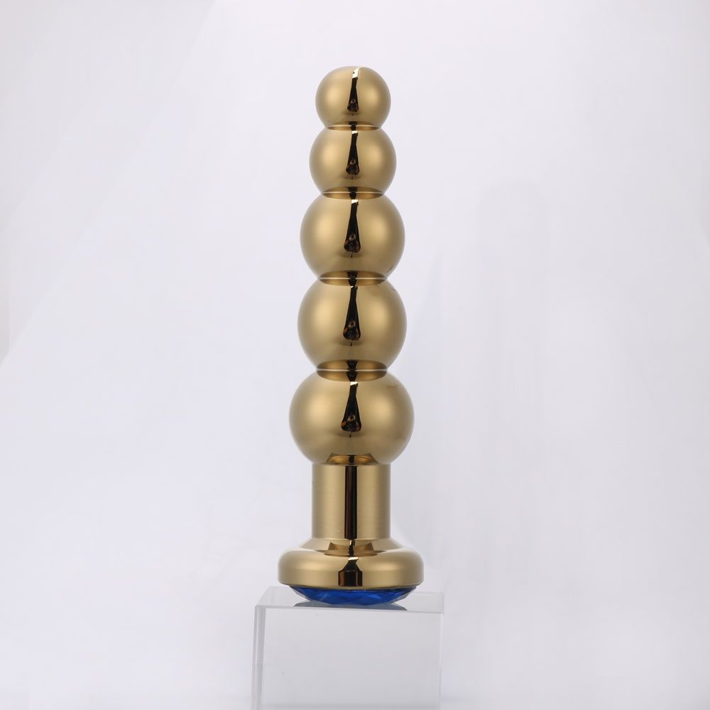 MT - Anal Plug 137x34mm - Golden/Blue photo-2