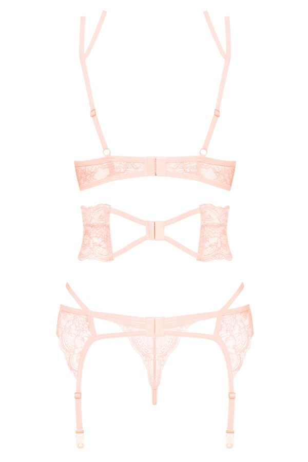 Obsessive - Frivolla 4-pcs Set - Pink - S/M photo-8