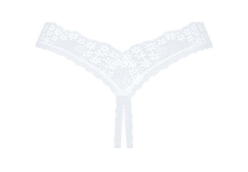 Oh! What a night it will be! Simply heavenly! You can surrep... Obsessive - Heavenlly Crotchless Thong - White - M/L photo-8