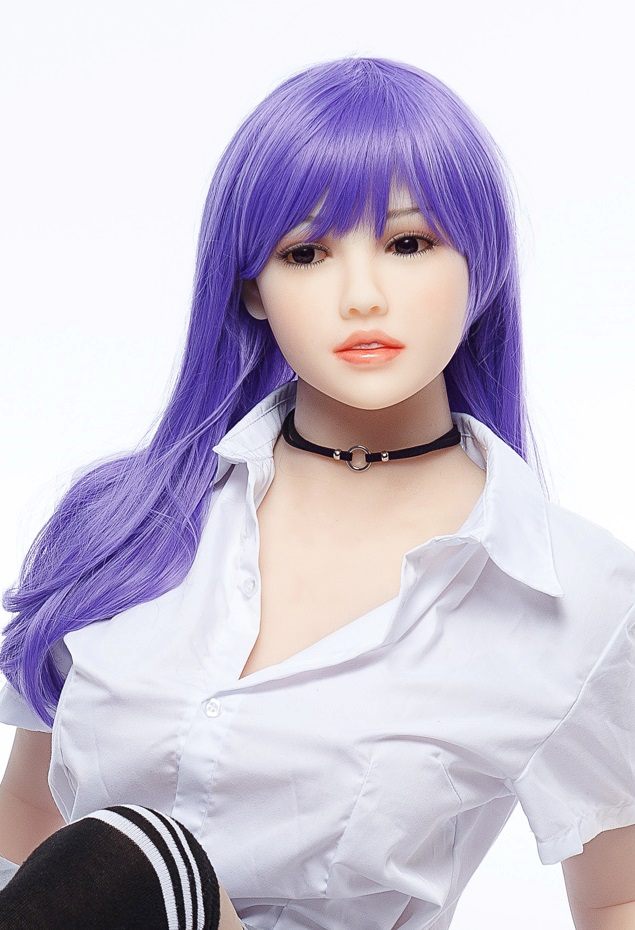 Rosalie Asian Curvy Realistic Sex Doll, Purple Hair, Ultra Soft TPE 158 cm (5’2 ft) photo