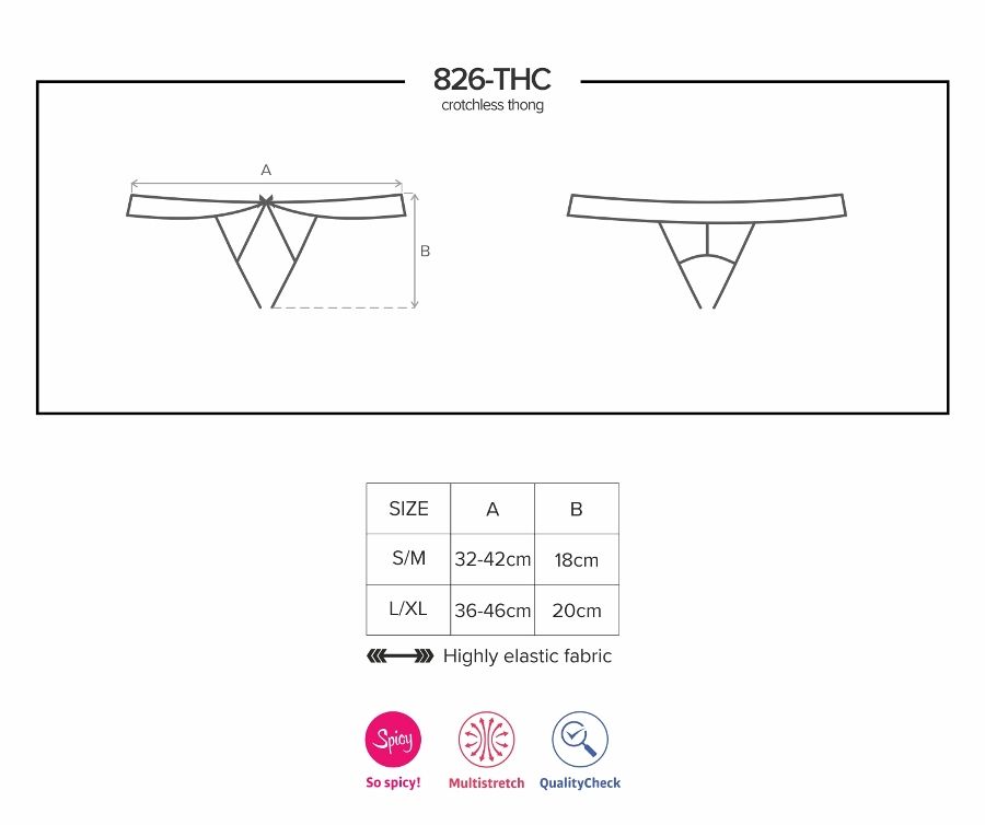 Wanna know this thong’s little secret? It loves to play spic... Obsessive - 826-THC-4 Crotchless Thong - Beige - S/M photo-9