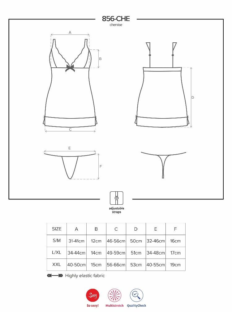 You’ve just discovered… a really amazing chemise! It has eve... Obsessive - 856-CHE-1 Chemise & Thong - Black - L/XL photo-9