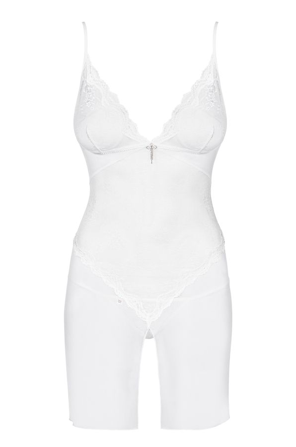 Pure perfection! Did you dream about something elegant and i... Obsessive - Charms Chemise & Thong - White - S/M photo-4