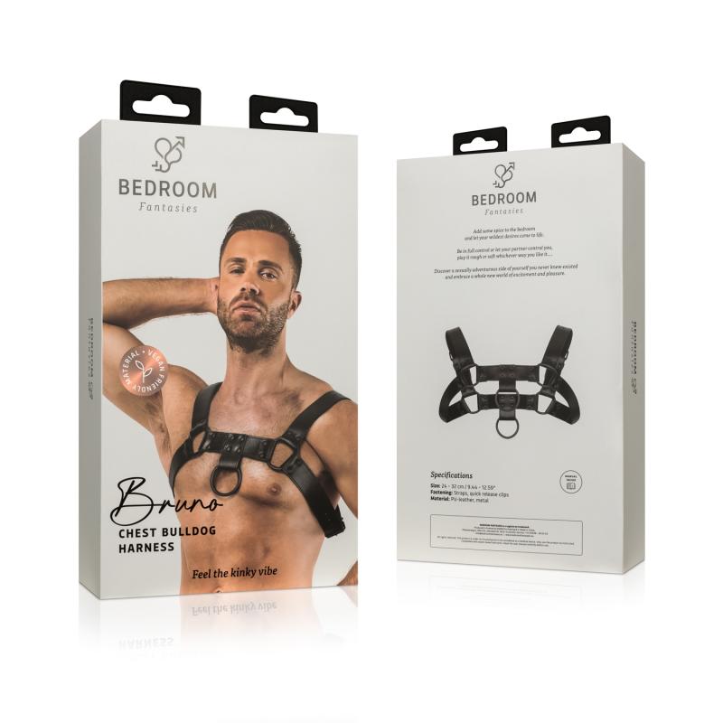 Bring all your wildest fantasies to life with this kinky har... Bedroom Fantasies - Bruno Chest Harness - Black photo-6