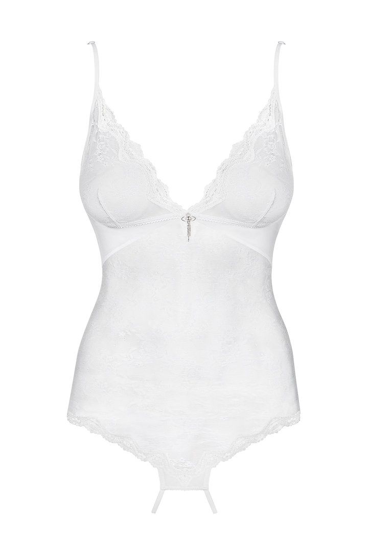 This magic combination of colour, design, lace and tiny blin... Obsessive - Charms Teddy - White - L/XL photo-5