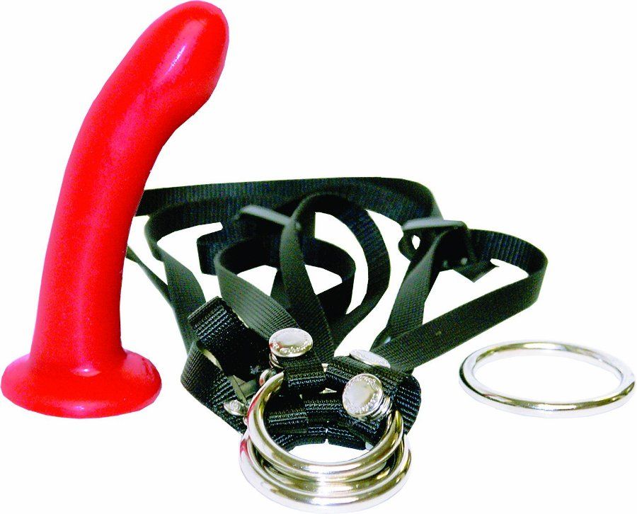 Create the double penetration fantasy with Sportsheets Ménag... Sportsheets - Double-Penetration Harness and Dildo Set - Black photo-2
