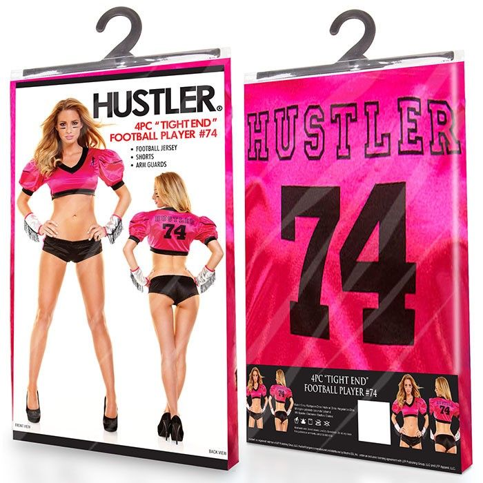 Bright original sexy outfit: short top, shorts and arm ruffl... Hustler - 4PC Tight End Football Player#74 photo-3