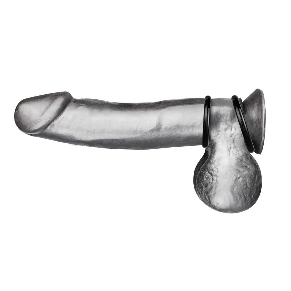 Blueline - Silicone Cock Ring Set - Black photo-2