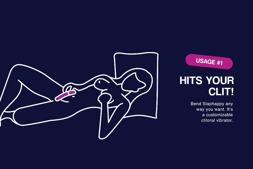 The crowdfunded bendable 5 in 1 vibrator for frisky people! ... Slaphappy - Plus Bendable 5 in 1 Vibrator - Purple photo-9
