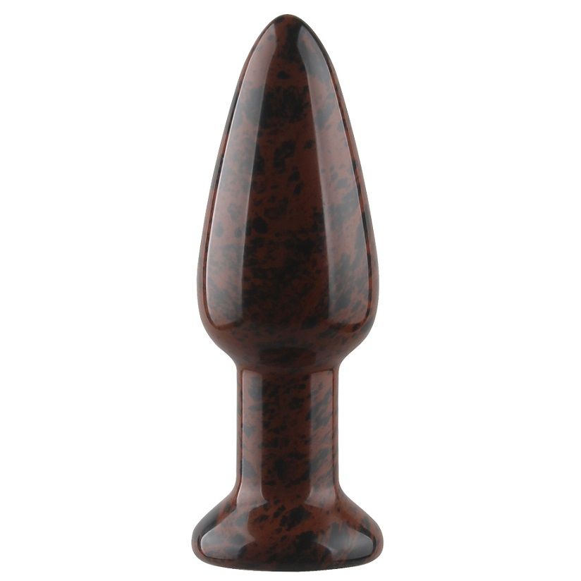 Obsidian is a naturally occurring volcanic glass formed as a... Allwell - Natural stone Anal Plug - Red Obsidian photo