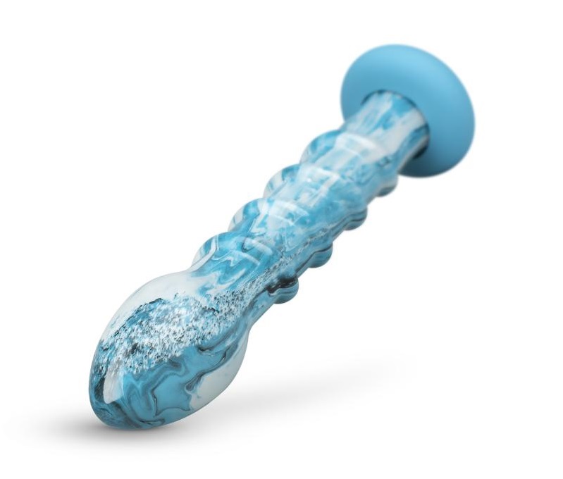 The Ocean dildos from the Gildo Collection are indispensable... Gildo - Ocean Wave Glass Dildo - Blue photo-2