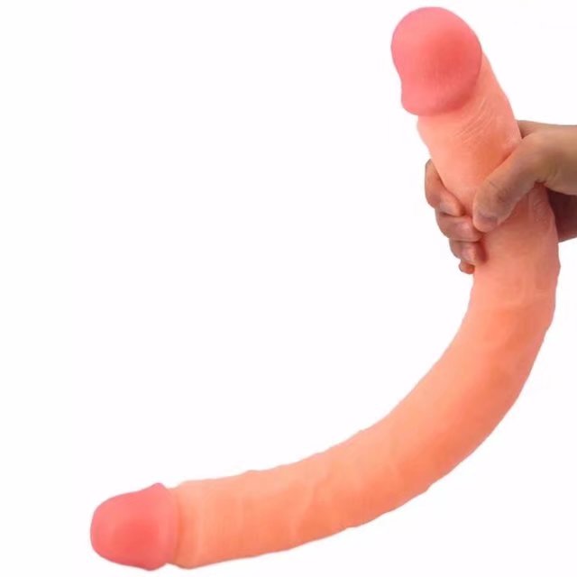Dual head double dildo super long big massage tool, environm... FAAK - Double Dildo - Skin photo-4