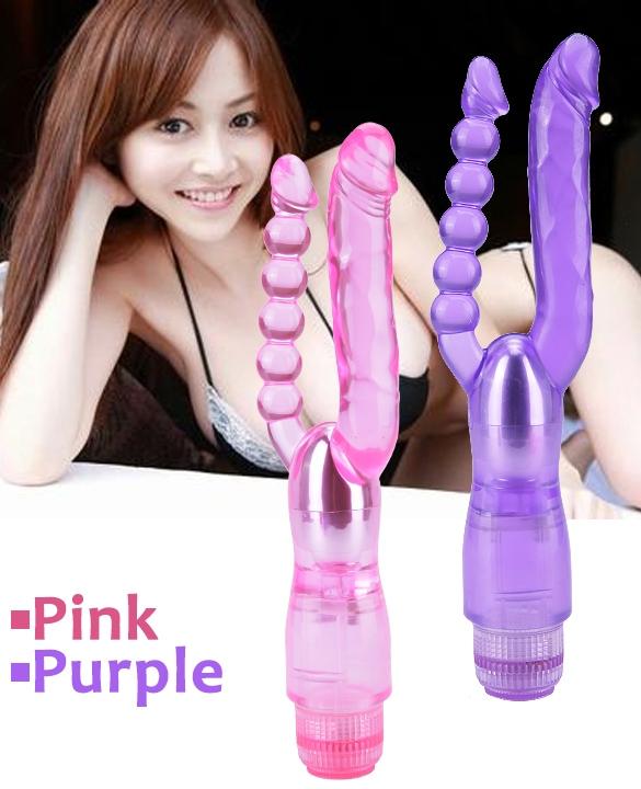 Are you looking for some special 02 Vibrators?This dual pene... Aphrodisia - Double Pleasure Dual Penetrator Vibrator - Purple photo-16