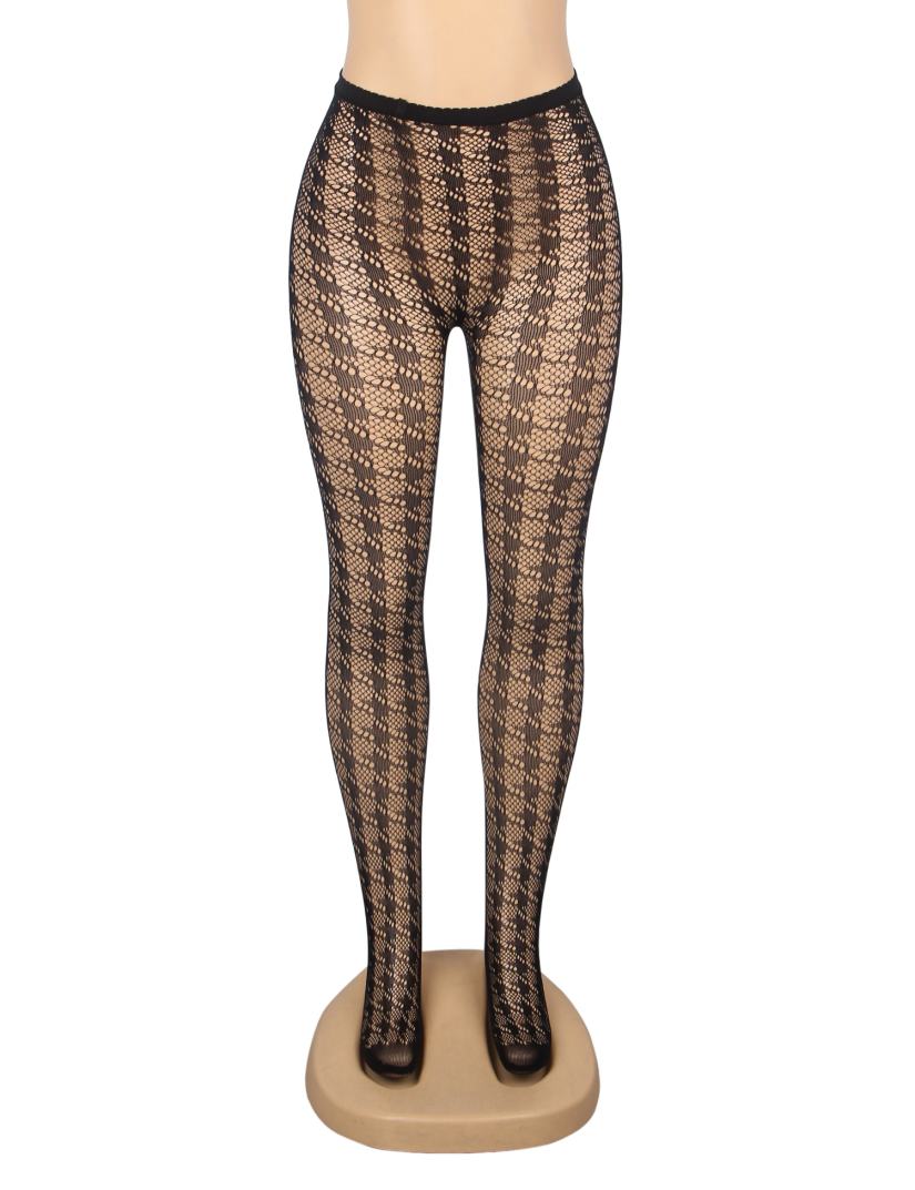 Ohyeah - Sexy Houndstooth Pantyhose - Black - S 照片-7