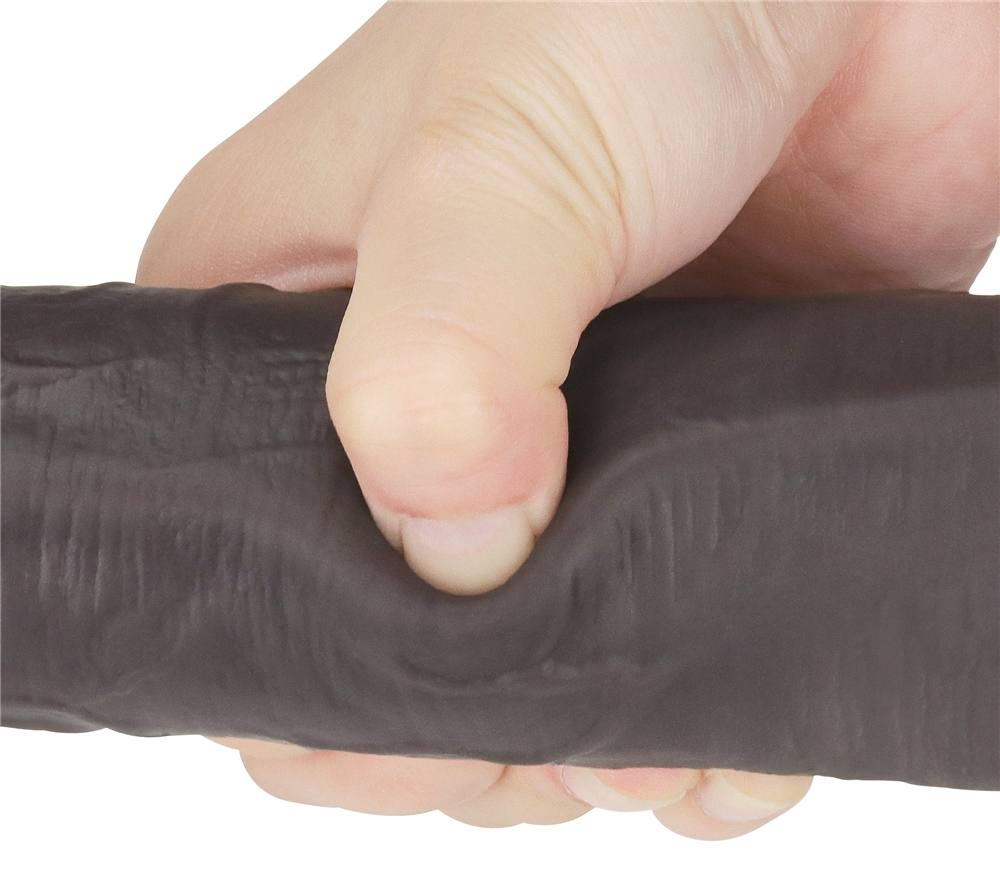 Incredibly lifelike with a dual-layered shaft and realistic ... Lovetoy - 10" Dual Layered Rotator Dildo - Brown photo-2
